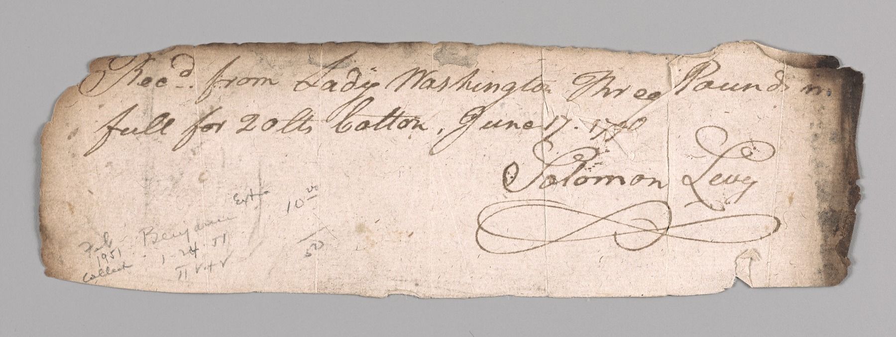 Manuscript of a sentence.