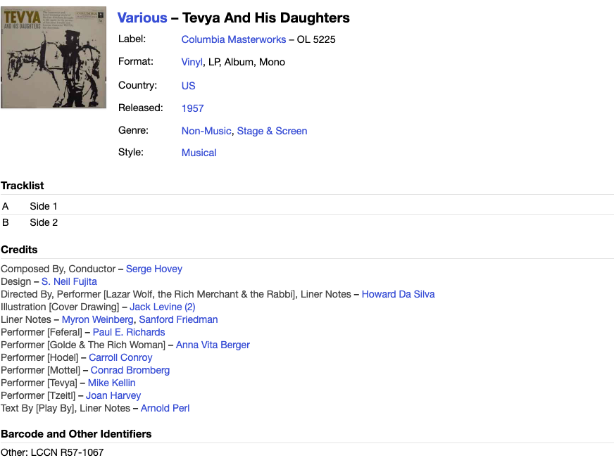Discogs Metadata