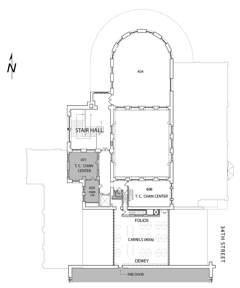 Floor Plan - Fisher Fine Arts Library - fourth floor