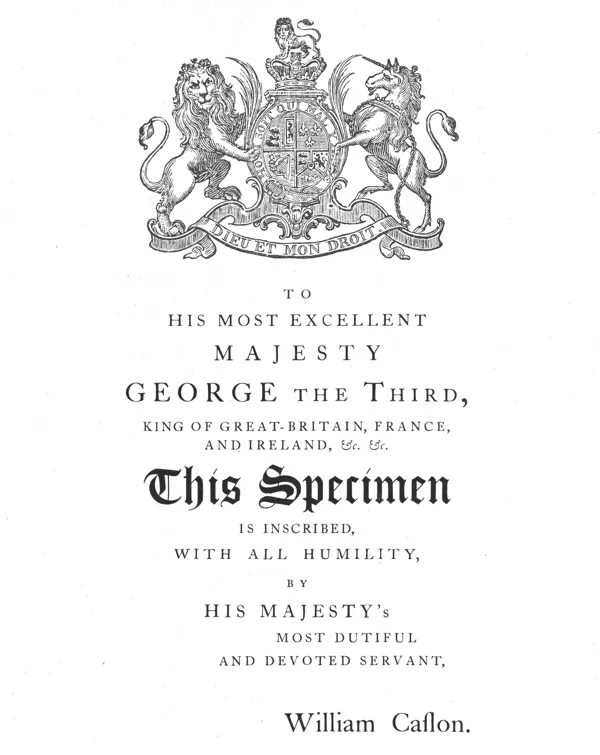King George specimen sheet