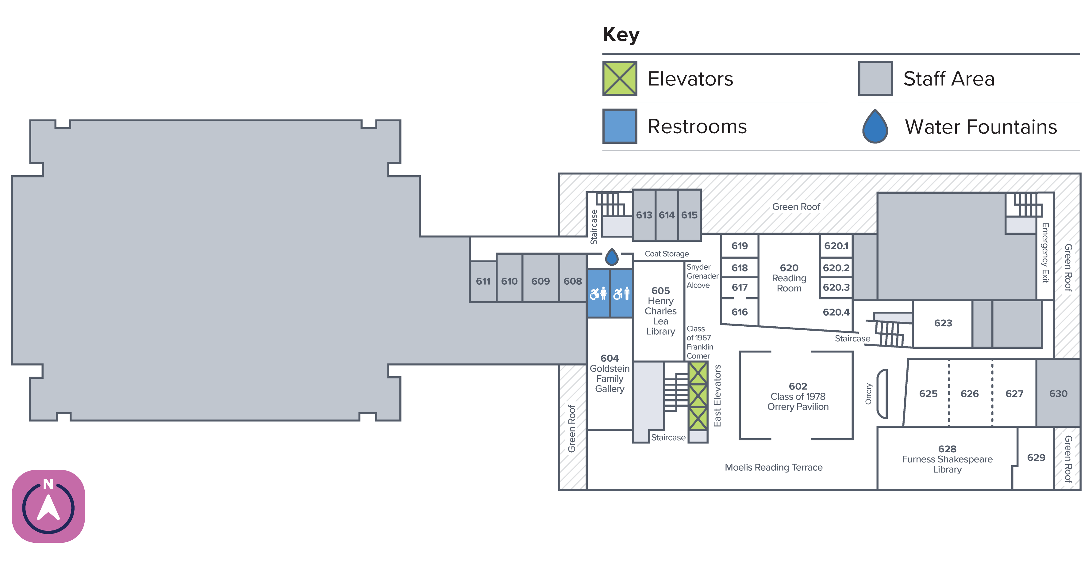 Floor plan - Van Pelt-Dietrich Library Center - sixth floor
