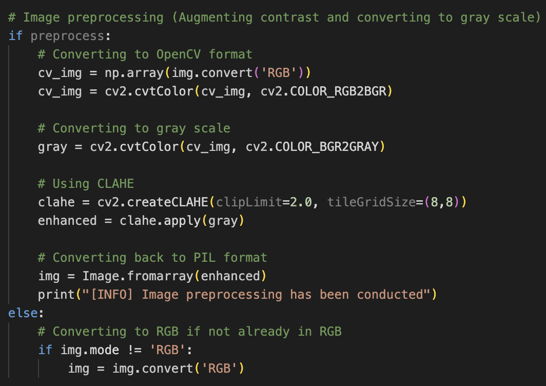 image preprocessing code