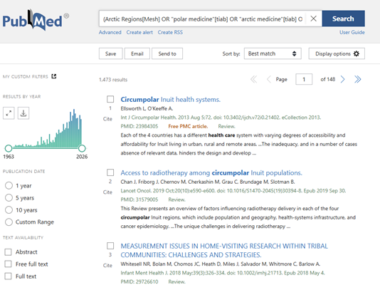 Pubmed search results