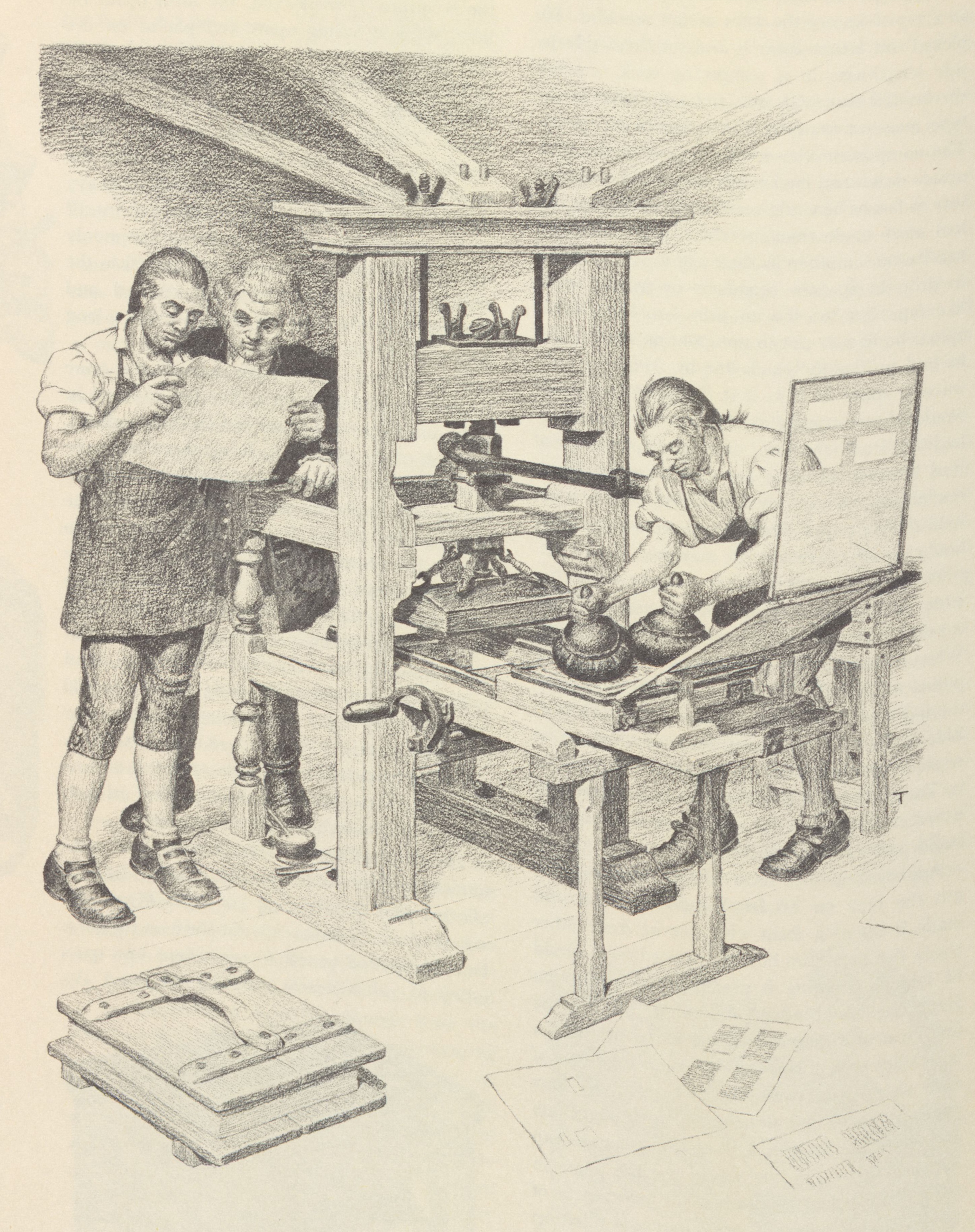looking at a print proof