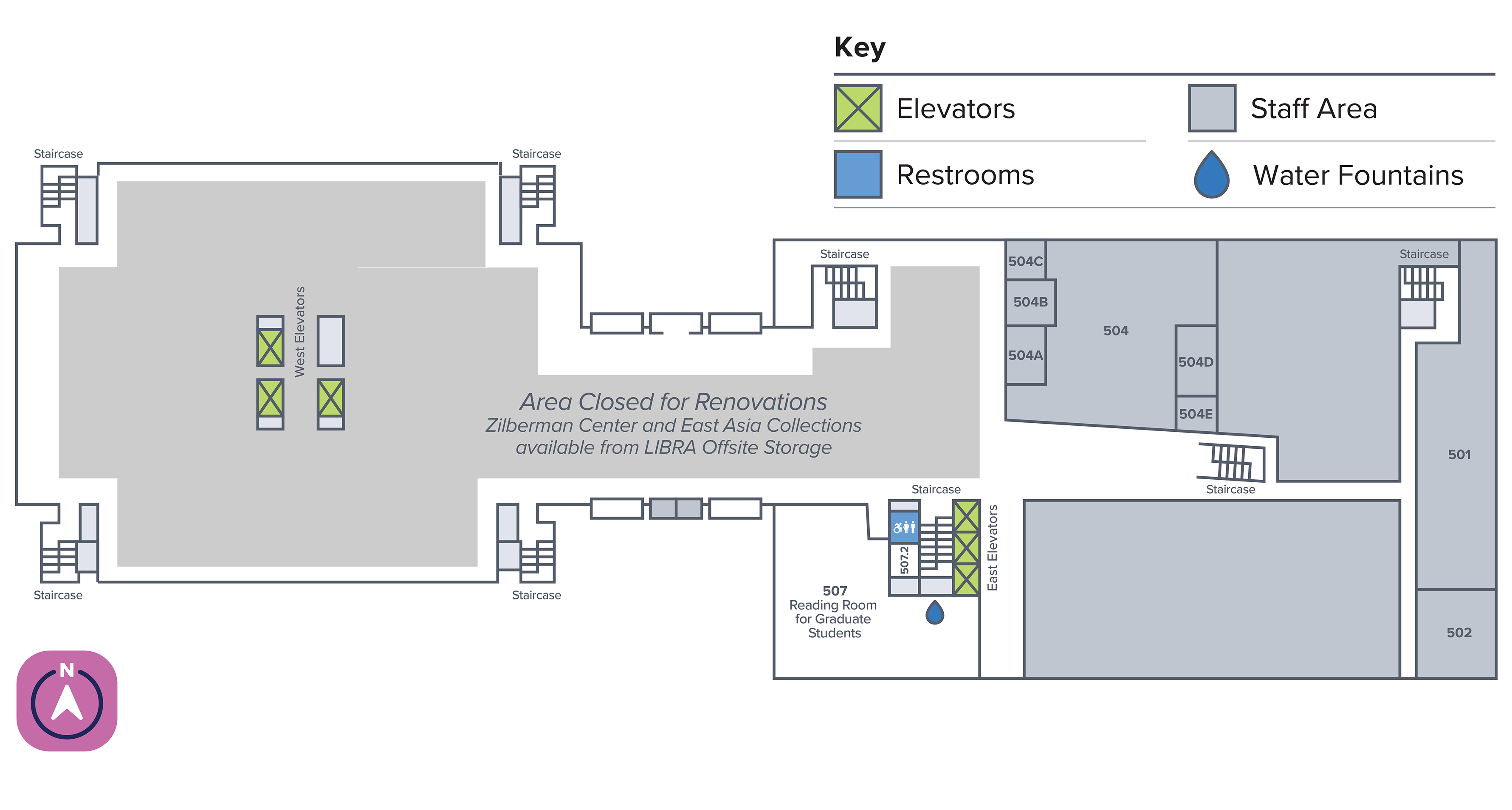 Floor plan - Van Pelt-Dietrich Library Center - fifth floor