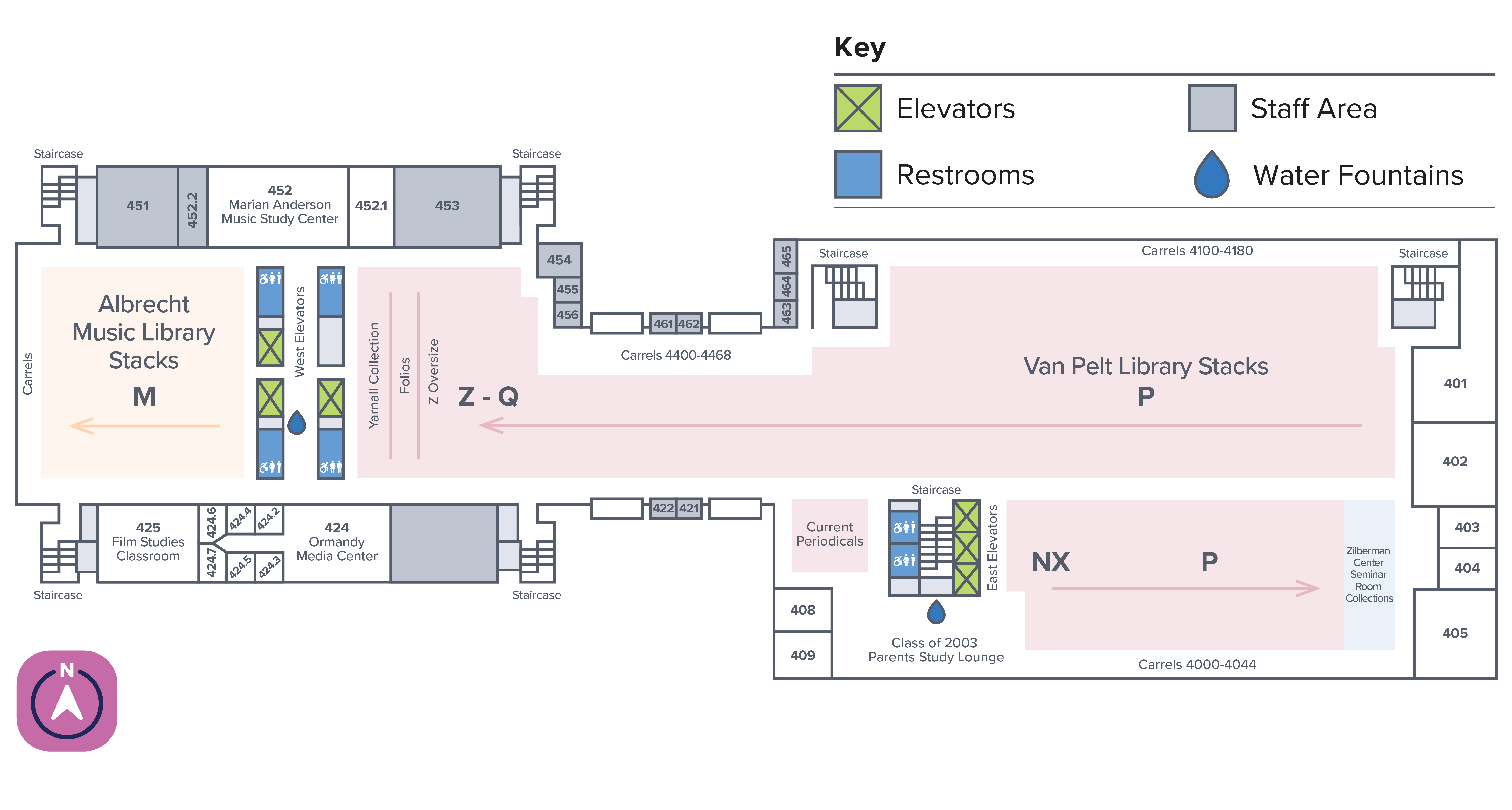 Floor plan - Van Pelt-Dietrich Library Center - fourth floor